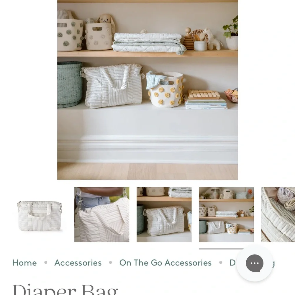 Pehr Blush Striped Diaper Bag